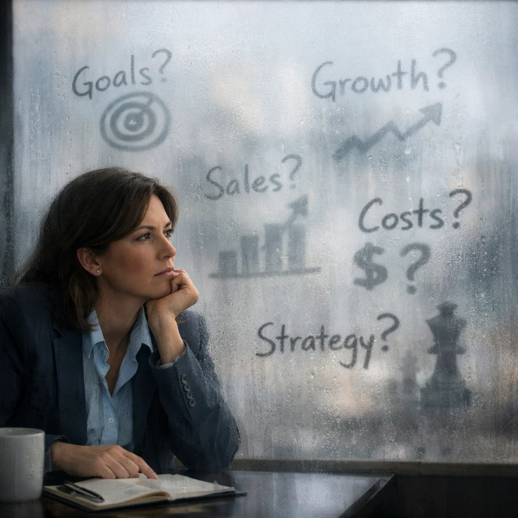 Business owner thinking about priorities and growth